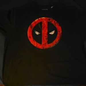 Marvel Black Tee with Red Dead Pool Graphic